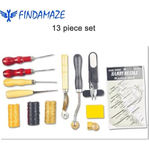 Professional Leather Tools, Craft Kits, Hand Stitching and Stitching, Punching and Engraving Tools, 13 Sets of Accessories