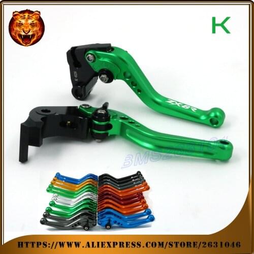 Adjustable Brake Clutch Levers For KAWASAKI ZX6R ZX6RR ZX636R 636 03 08 13 14 15 RED BLUE GREEN RED FREE SHIPPING Motorcycle