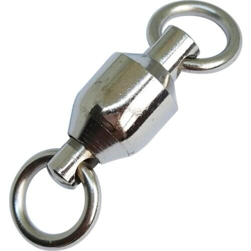 INFOF 100pcs/lot Fishing Swivels Ball Bearing Swivels with Solid Rings Stainless Steel Lure Hook Connector Carp Fishing Tackles