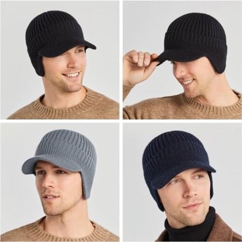 Beanie Hat Fishing Warm Baseball Cap Windproof Ear Protection Cap Bonnet Knitted Hat Winter Hats Men Dropshipping