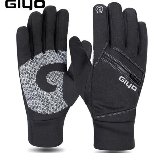 GIYO Cycling Gloves Winter Long Finger Women Men Gloves Sports Fishing Running Thermal Fleece For Bicycle MTB Gloves