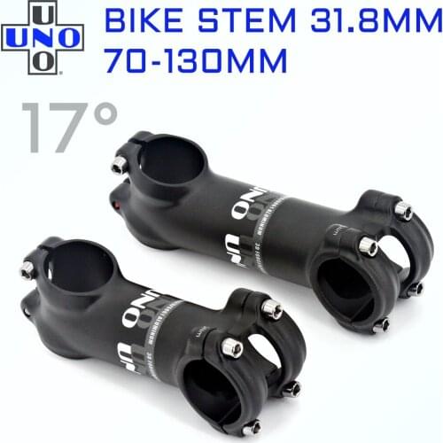 UNO Ultralight Bike Stem 17 Degree Mountain MTB Road Stem Fork 28.6 31.8mm 70/80/90/100/110/120/130mm Matte Stem 17 Uno Stem
