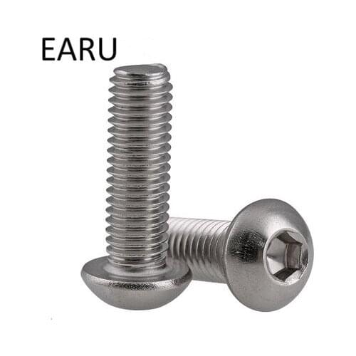 DIN7380 yuan cup Half round pan head 304 Stainless Steel Hex Socket Head Cap Screw M8*10/12/14/16/20/25/30/40-100f