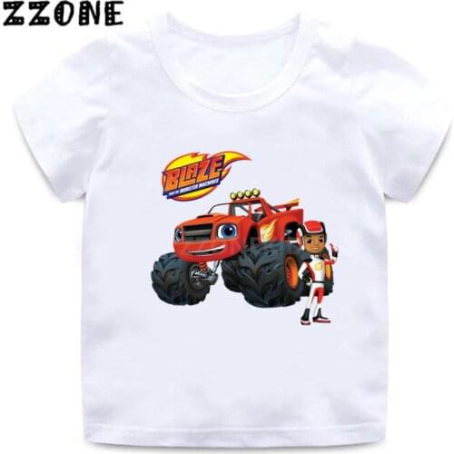 Blaze And The Monster Machines Cartoon Kids Funny T-Shirts Baby Boys Cool Summer T shirt Children Tops Girls Clothes,ooo5402