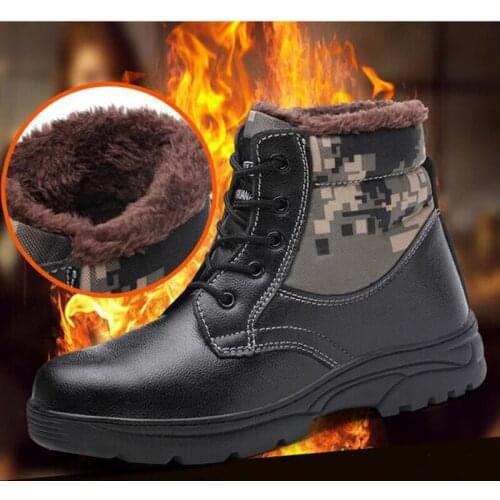 Safety Shoes Cap Steel Toe Safety Shoe Boots For Man Work Shoes Men Waterproof Size 10 Footwear Winter Wear-resistant DMZ0012