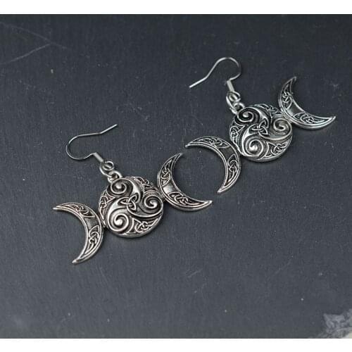 Trinity Moon Earring For Women Gothic Witchy Earring