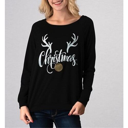Women Hoodies Autumn Winter Fall Clothing Sweat Shirts Hoodies Style Sweatshirts Merry Christmas Letter Printed Ladies