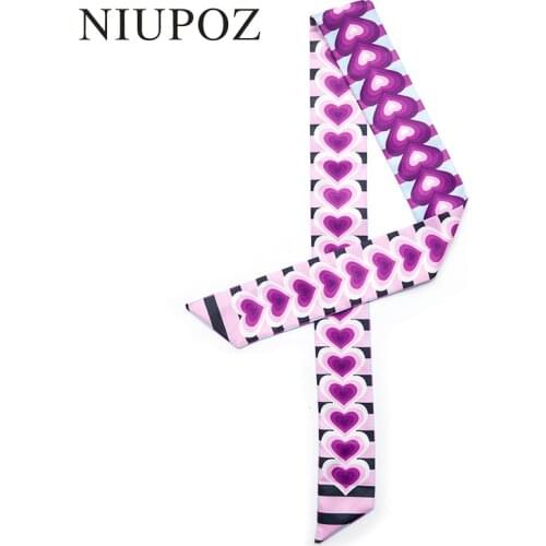 New Fashion Design Korean style Love Bag Handbag Small Twill Silk Scarf Ribbon Women Tie Headband Neck Hair Accessories M303