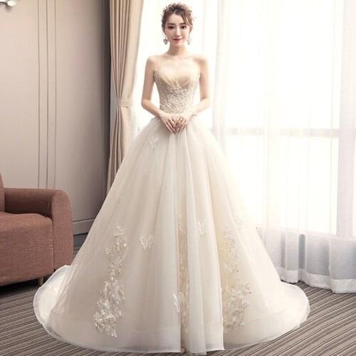 Royal Train Sweetheart Ball Gown Wedding Dresses 2019 Appliques Flowers Vintage Lace Bride Gowns Vestido De Noiva