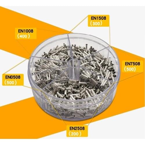 1900pcs/lot 5 Series EN Connector Wire Copper Crimp Connector Insulated Cord Pin End Terminal Kit
