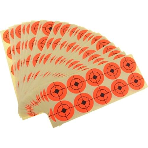 25 Sheet Paper Targets Self-adhesive Target Stickers Outdoor Pratice Accessories for Shooting Hunting Archery Orange