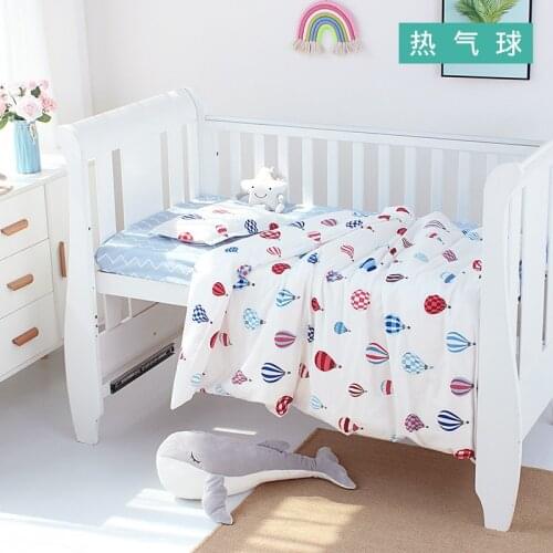 Newborn Baby Cot Beding Sets Cotton Cartoon Print Duvet Cover Case 3Pcs Crib Sheets Pillow Children Bedroom Bed Linens