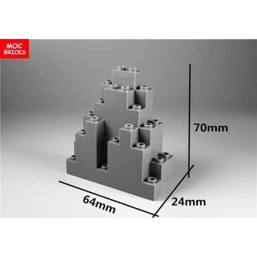 4pcs/lot MOC Bricks DIY Rock Panel 4 x 10 x 6 Rectangular & 3 x 8 x 7 Triangular Fit with 6082&6083 Building Blocks Toys gifts