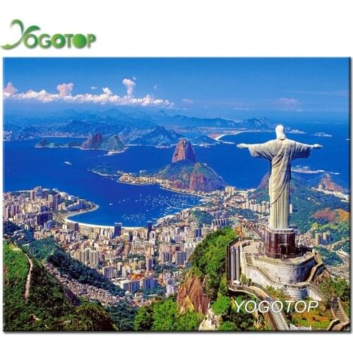 Diy Diamond Painting Rio de Janeiro Landscape 5D Full square/round Drill Mosaic Diamant Embroidery picture Home Decor YY2652