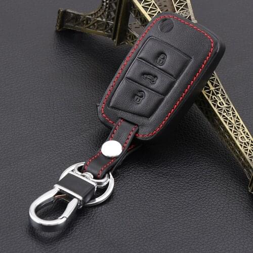 Car Leather Key Case Key Bag Key Cover For Volkswagen Golf 7 MK7 Tiguan Touran 2017 For Skoda Octavia A7 RS For Seat Leon Ibiza