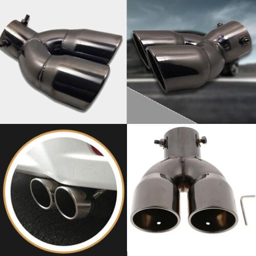 Dual Car Exhaust Muffler Exhaust Exhaust Pipe For Toyota Hyundai Ix25 Black
