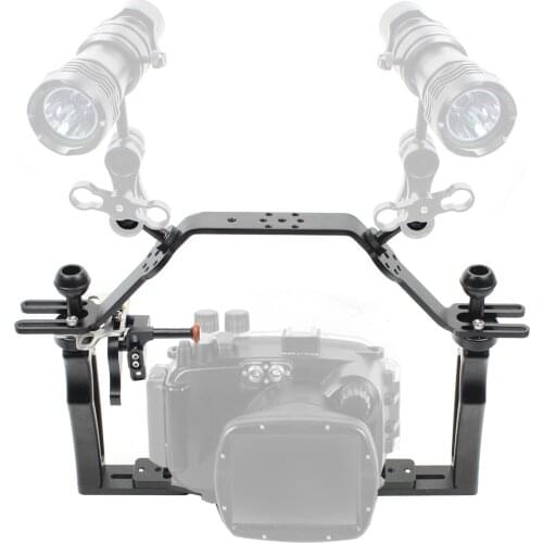 FEICHAO Dual Handle Grip Scuba Diving Tray Bracket Shutter Trigger for Gopro/Canon/Sony SLR Camera Underwater Photography Parts