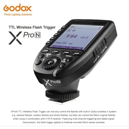 Godox Xpro-N i-TTL II Auto Flash Trigger Transmitter 1/8000s HSS 2.4G Wireless X system LCD Screen Trigger for Nikon DSLR Camera