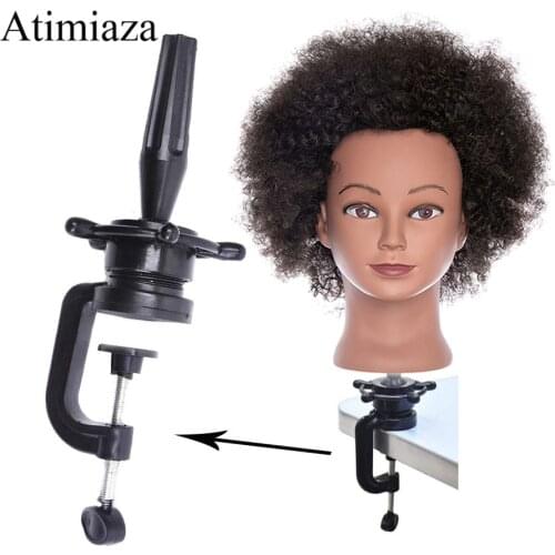 Wig Mannequin Head Stand Cosmetology Manikin Stand Mannequin Head Holder Clamp Black