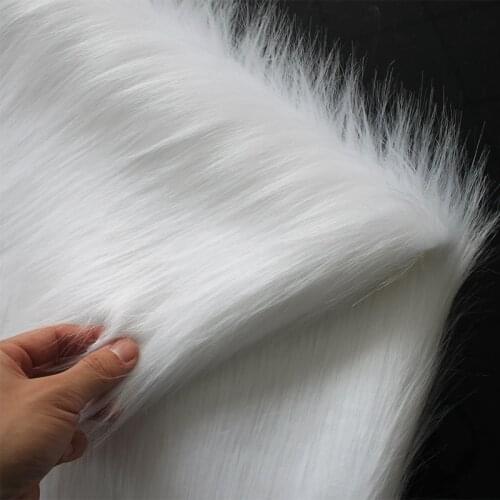 Good 9cm Long Pure White Fur Rabit Soft Plush Faux Fur Fabric Sewing Material Diy Home Decoration/Chair Blanket 150x50cm1pc
