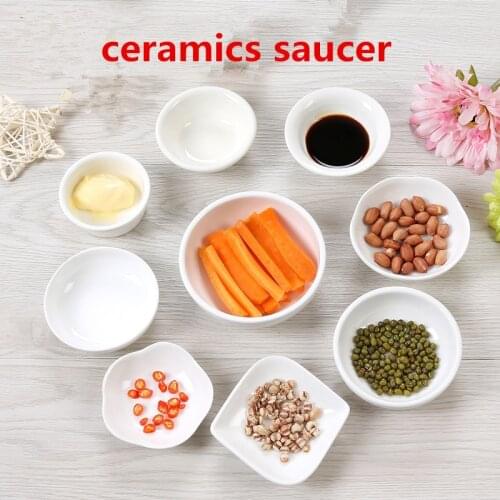 Ceramics Japanese Restaurant Dinnerware Small Dipping white Soy Sauce Dish tray plate Tableware Condiment Butter Saucer Dishes