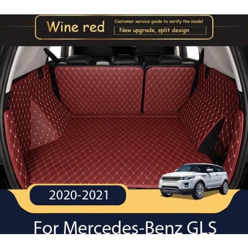 Leather Car Trunk Mat For Mercedes-Benz GLS Class 2020-2021 Cargo Liner Accessories Interior Boot