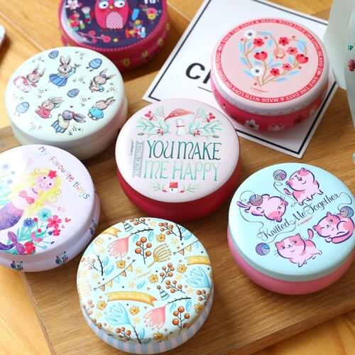 Colorful Mini Cute Cartoon 8.5 x 8.5 x 3.5cm Pill Lipstick Tin Storage Coin Box Wedding Party Candy Gift Tin Box Kids Gift