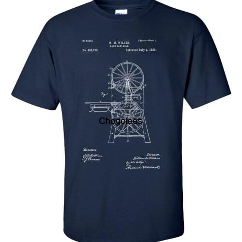 Band Saw 1889 Patent Blueprint Carpenter Wood Shirt