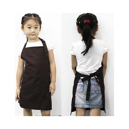 Cute Children Plain Apron Kids Kitchen Cooking Accessory Candy Color Child Baking Apron Baby Painting Bib