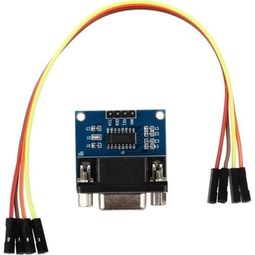 MAX3232 RS232 Serial Port To TTL Converter Module DB9 Connector W/ 4 Jump Cables