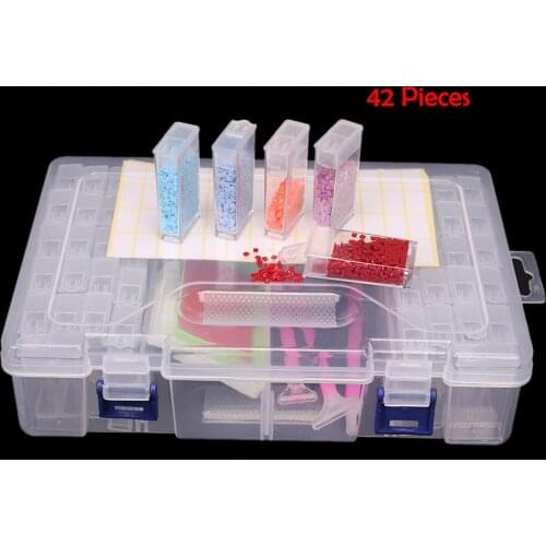 42 Grids Diamond Painting Tools Beads Container Rhinestone Storage Box Diamond Painting Accessories Tools Wholesale Price
