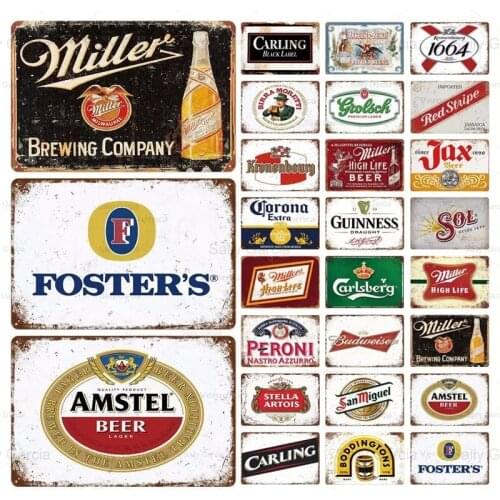 Letter Beer Wine Brand Various Tin Sign Bar Pub Restaurant House Decoration Iron Painting Metal Plate Pendant Plaque