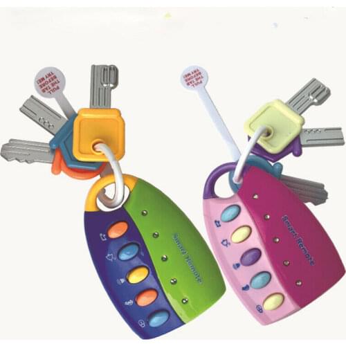 2020 Newest Baby Car Key kids Musical Keys Babys Sound and Light Pretend Toy Keychain Remote control car key lock toy