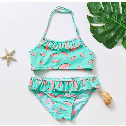 2021 new Girls Swimsuit 2~9Year Toddler Baby Girls Swimwear Two pieces Kids Swimwear High quality Kids Beach wear Bathing suit