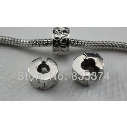 Wholesale Stopper Clips/ locks European Beads Jewelry Findings Fit Bracelets / Snake Chains