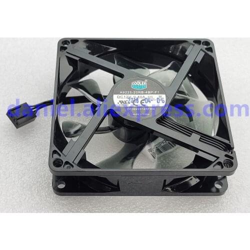 Original Cool 9025 9cm fan 12V 0.26A df0922512rfhn 4-wire speed regulation LED red light