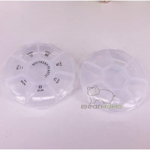 Portable 7 Grids Pill Storage Organizer Container 7 Days Weekly Pill Case Medicine Tablet Dispenser Organizer Pill Box Splitters