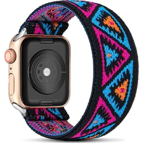 Scrunchie Strap For Apple watch band 44mm 42mm 40mm 38mm Bohemia Elastic belt solo loop bracelet correa iWatch series 6 se 5 4 3