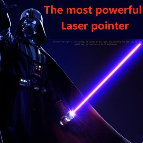 The most powerful blue laser flashlight USB rechargeable laser high-power military laser 450nm adjustable focus burning laser