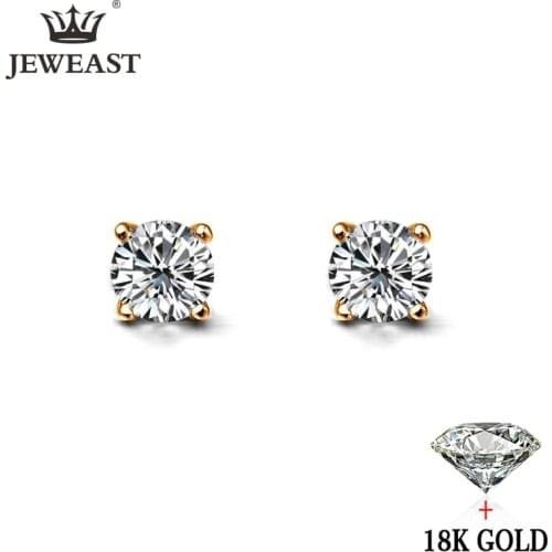 JYM 18K Pure Gold Earring Real AU 750 Solid Gold Earrings Good Shiny Diamond Upscale Trendy Fine Jewelry Hot Sell New 2020