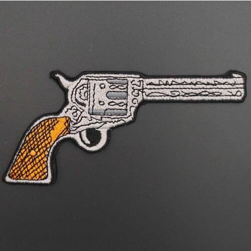 Six-shot pistol TACTICAL SAMURAI EMBROIDERED HOOK backing patch badge for clothes BAG Jacket Arm hat