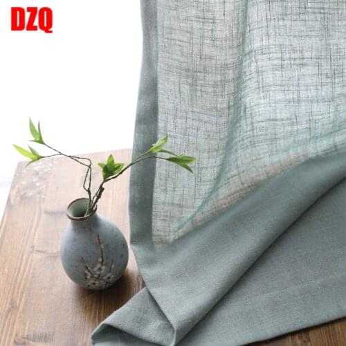 Modern cotton linen curtain yarn semi shading curtain yarn plain balcony curtain yarn custom living room yarn decoration curtain