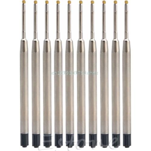 10pcs Black Ink Style Standard 1MM Ball Point Pen Refills Medium Nib Universal
