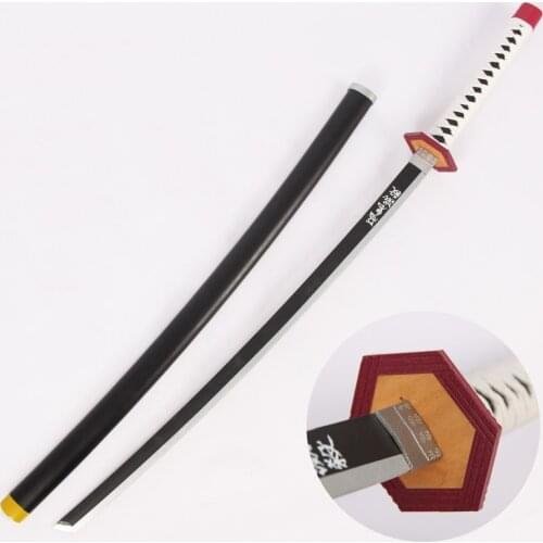 Tomioka Giyuu Cosplay Sword Demon Slayer Kimetsu No Yaiba Cosplay Prop Weapons Wooden Sword Katana for Halloween Christmas Event