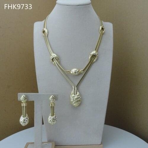 Yuminglai Unique Design Dubai Costume Jewelry Sets Necklace Sets for Women FHK9733