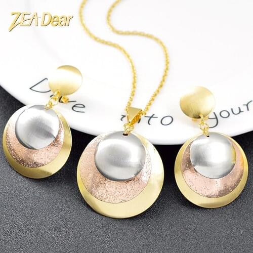 ZEA Dear Jewelry Ethnic Round Jewelry Set For Women Necklace Earrings Pendant Hot Selling Big Jewelry Findings For Engagement