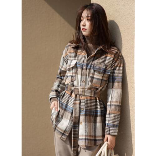 MISHOW 2020 Winter Shirts For Women High Quality Casual Office Lady Plaid Tops Vintage Blouses Female Clothing MX20D4396