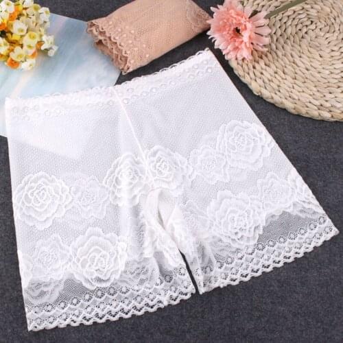 Ladies Rose Lace three point pants safety trousers female summer shorts ventilation Leggings women panties female underwear