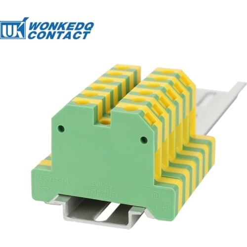 10Pcs EK-6/35 Weidmuller Connector Ground Screw Connection Din Rail Terminal Blocks EK6/35