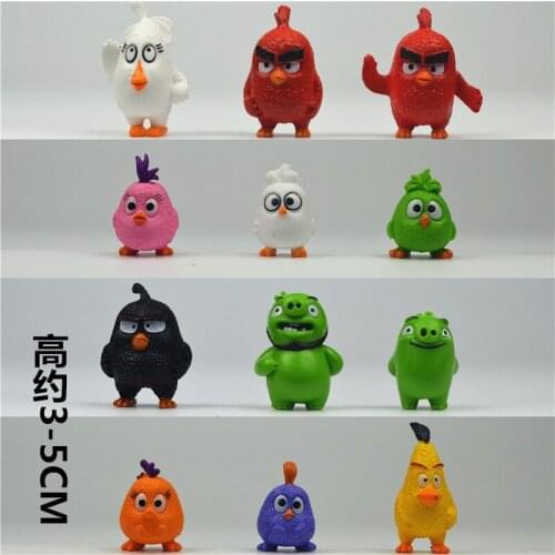 12pcs/set kawaii Birds 2 Classic Matilda Chuck Hal Stella Bomb Movie Game figure animal Model Toys For Kids Gifts Collection